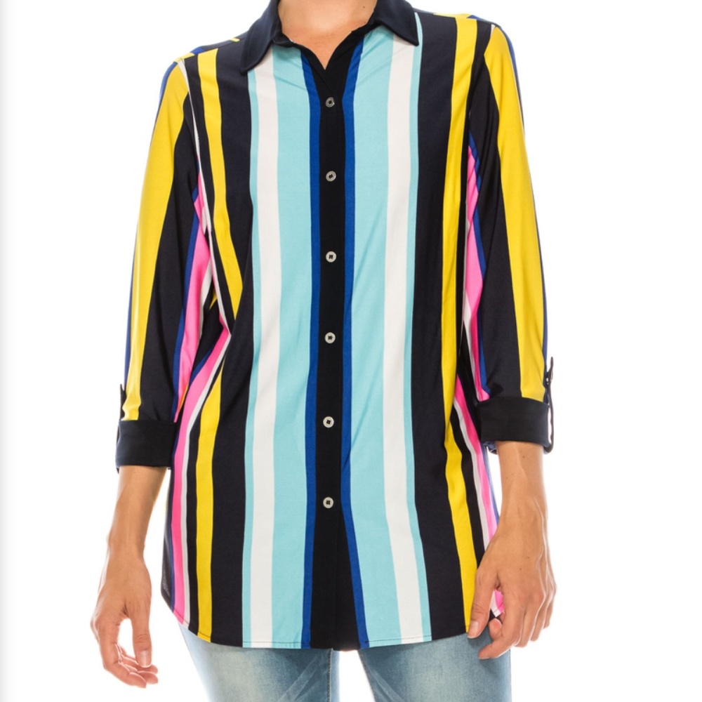 Peter Nygard multi stripe tunic. Never worn. Retail 69